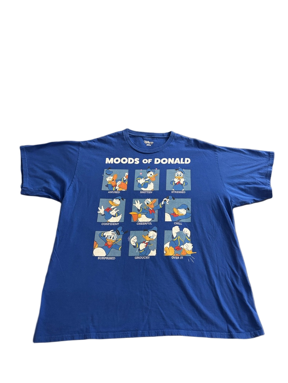 Disney Moods of Donald Duck Graphic T Shirt Blue Oversized Cartoon XL